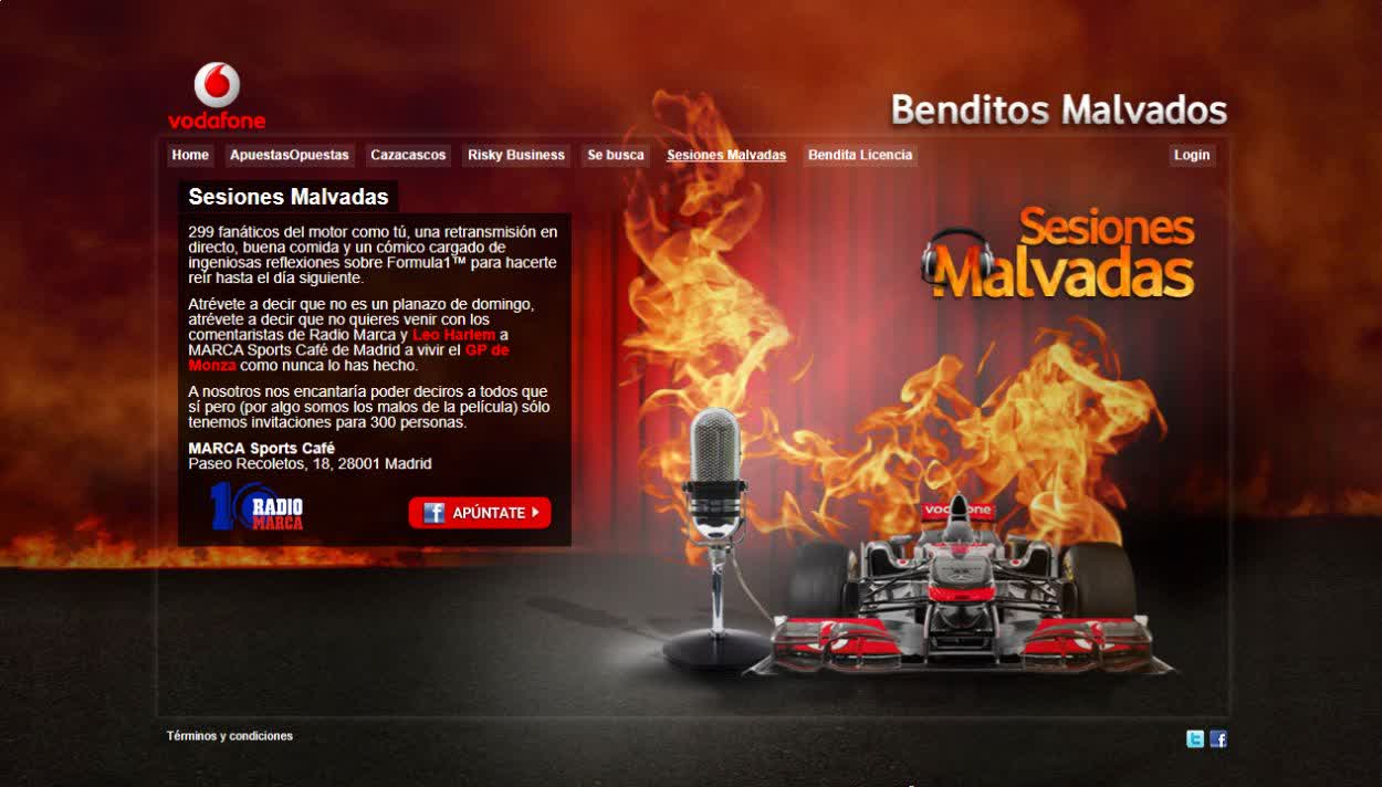 Promoción de encuentros y retransmisiones deportivas Sesiones Malvadas.