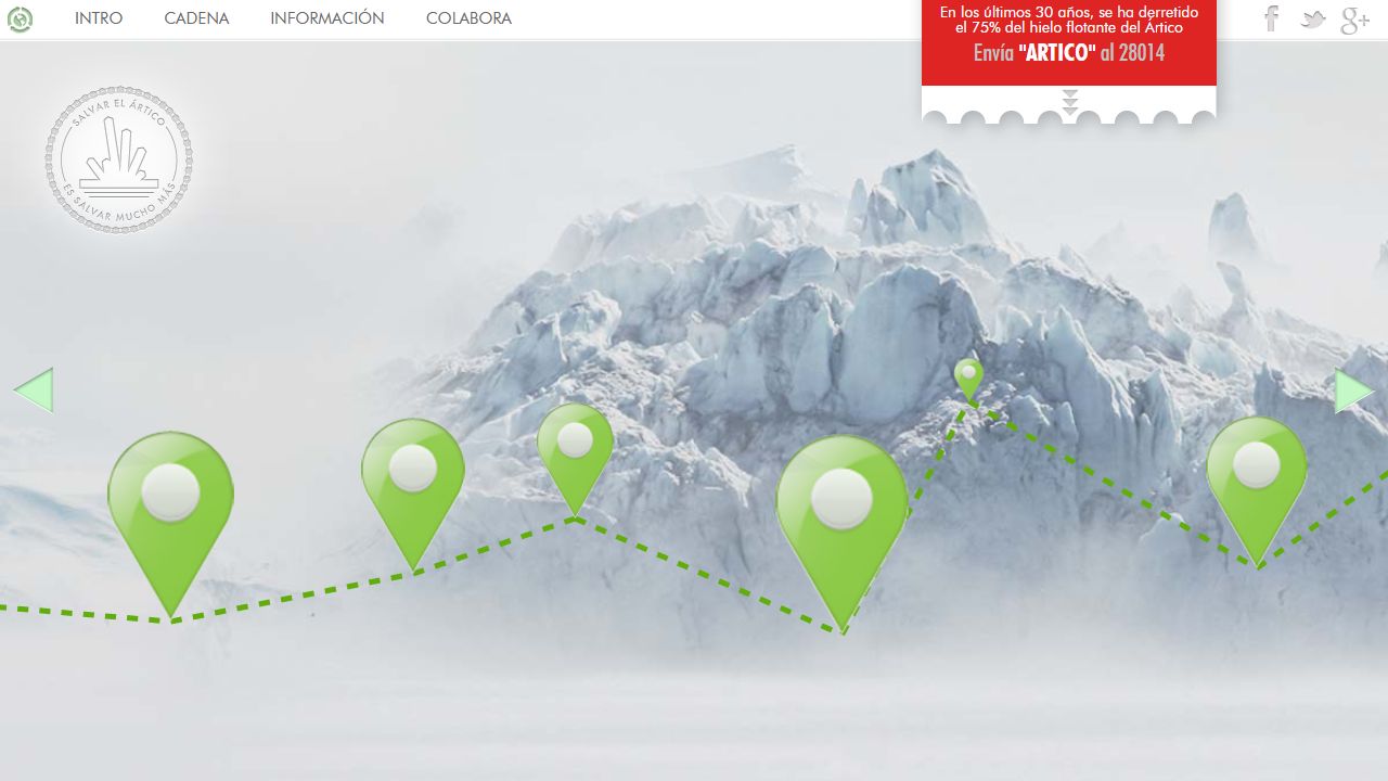 Visualización interactiva de la cadena virtual de apoyo al Ártico.