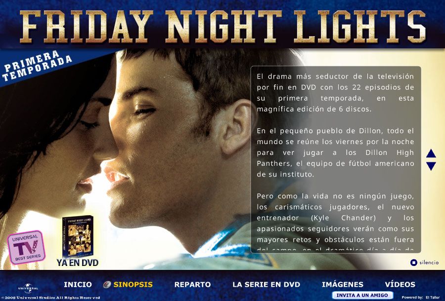 Sección con la sinopsis de la primera temporada de Friday Night Lights.