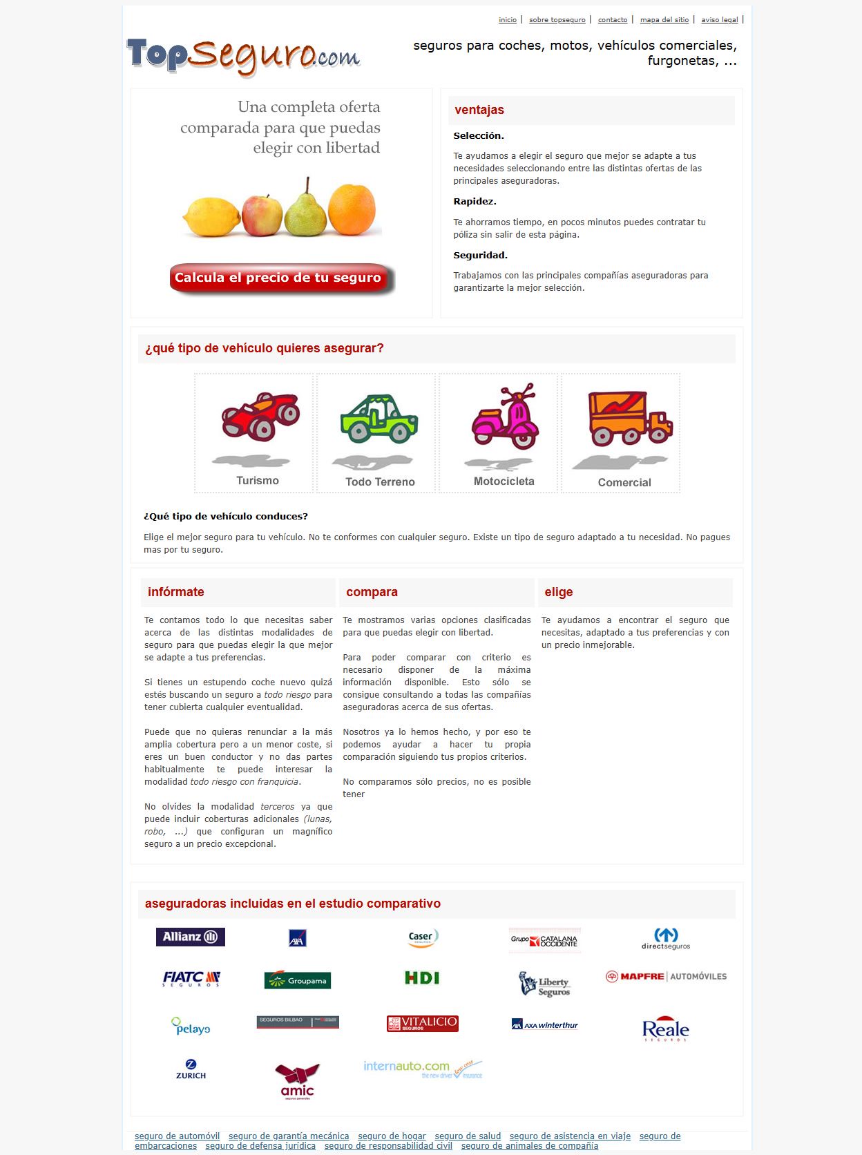 Comparador Top Seguros