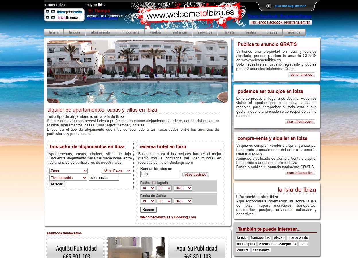 Buscador de apartamentos, casas, villas y hoteles en Ibiza.