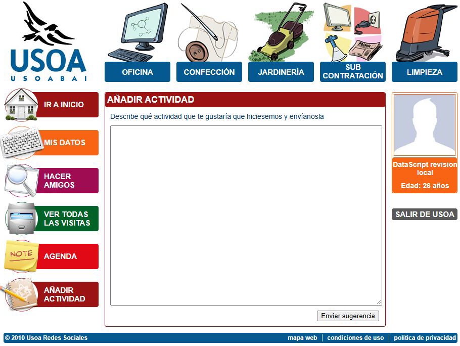 Form for proposing a new activity on the intranet.
