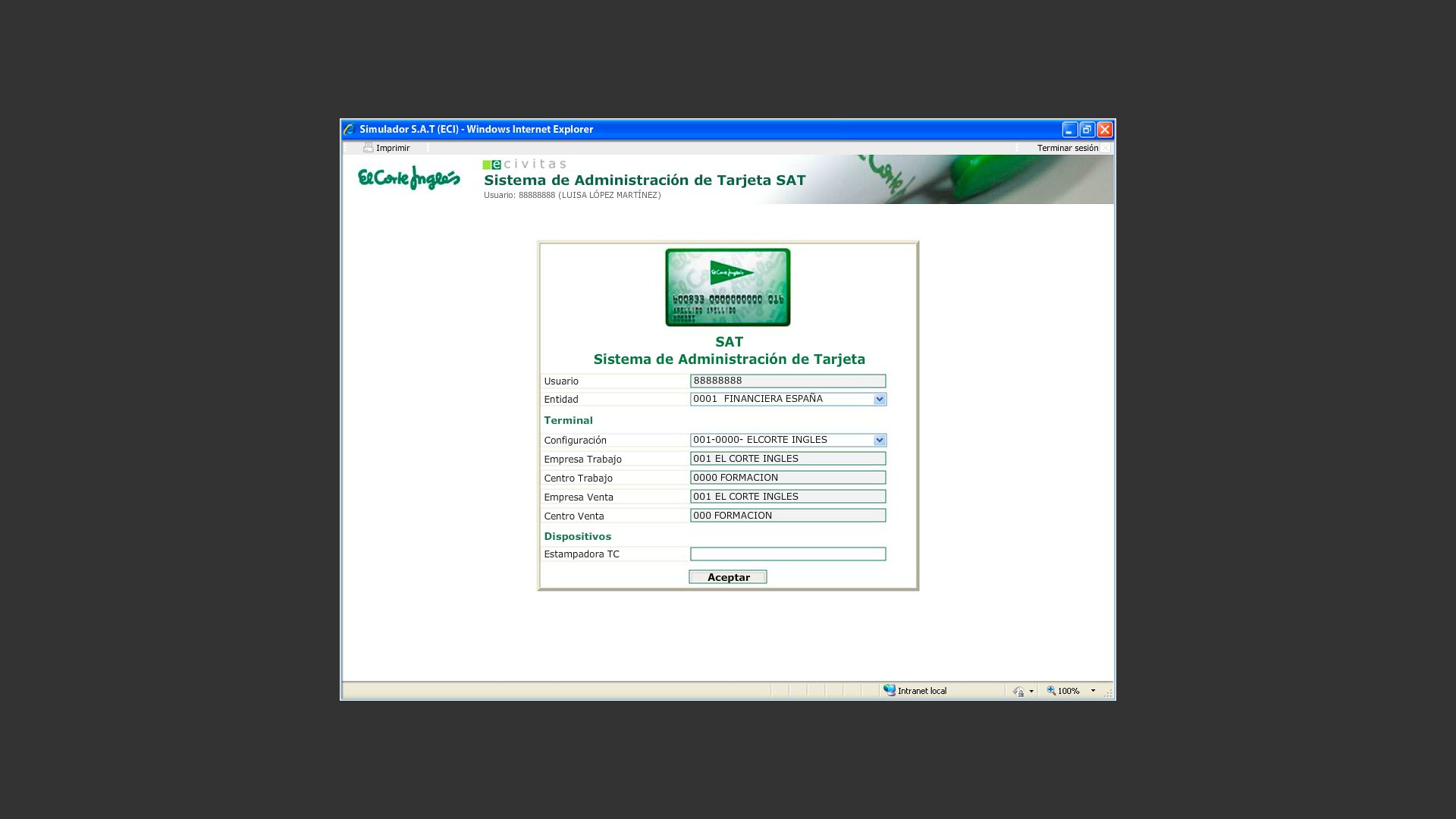Simulador FPP de El Corte Inglés