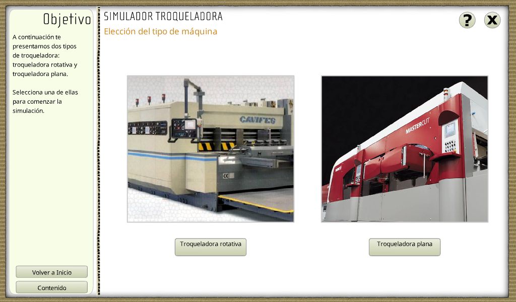 Selection between a rotary and a flatbed die-cutting machine.