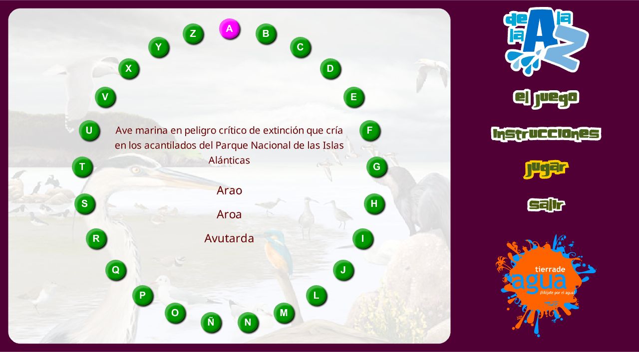 Juego de vocabulario sobre animales y elementos de los ecosistemas acuáticos.