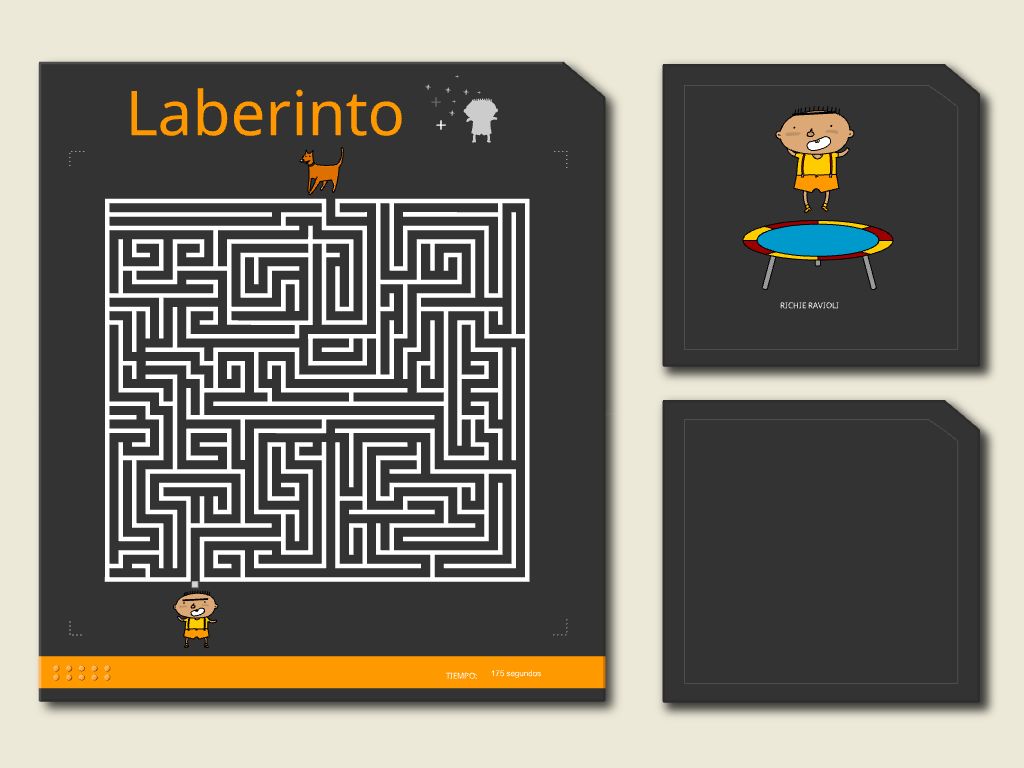 Children's maze in which one character must find the route to another.