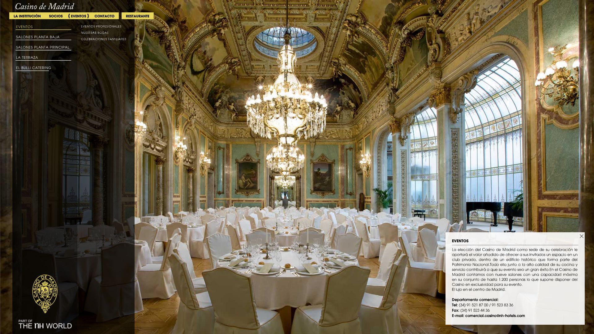 Programación de eventos del Casino de Madrid.