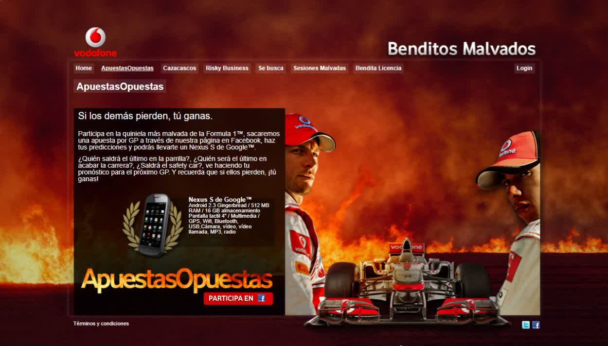 Concurso de pronósticos de Fórmula 1 Apuestas Opuestas.